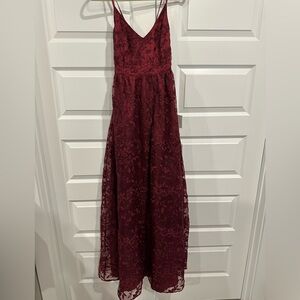 Maroon Embroidered Gown